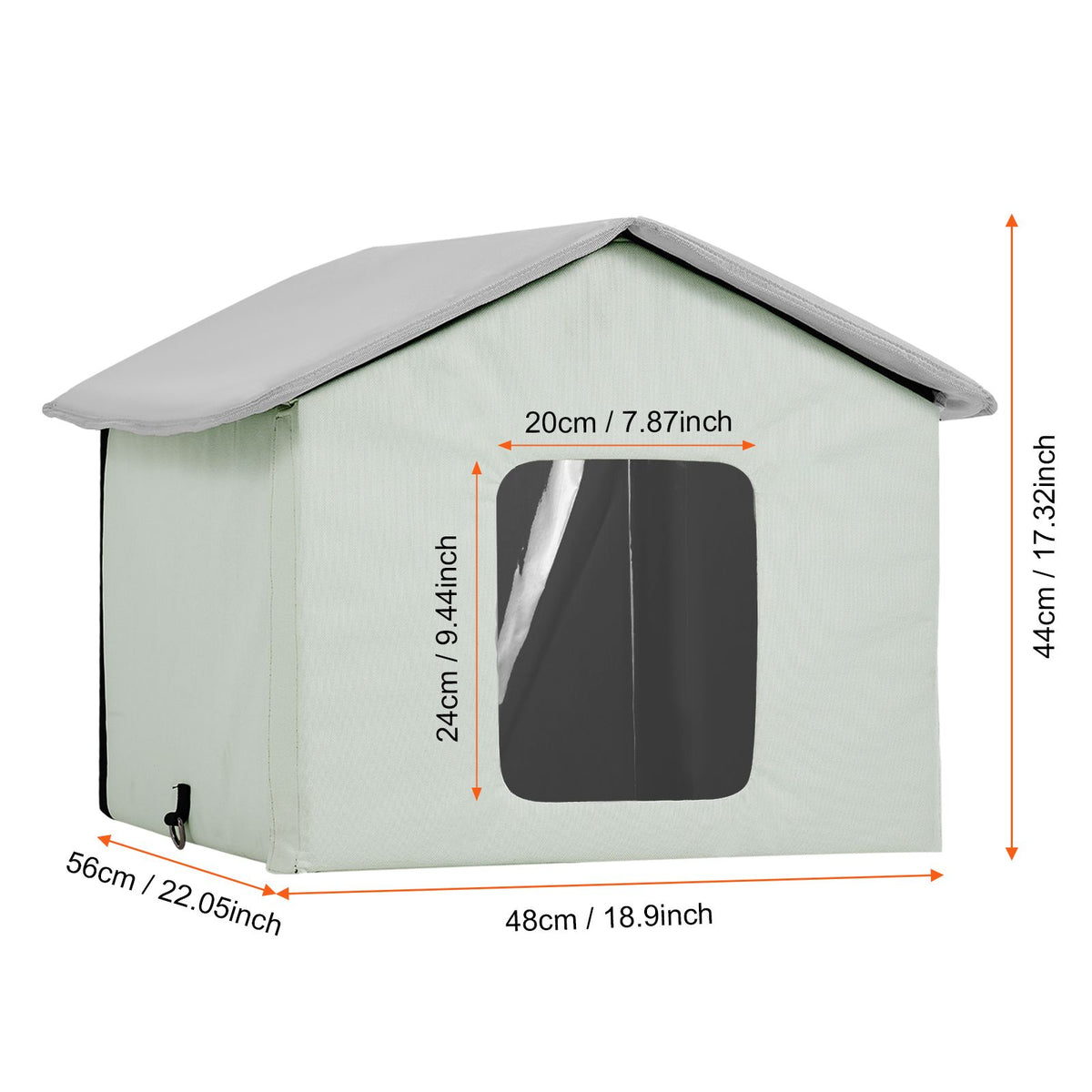 Heated Cat House, Outdoor Kitty Shelter with Adjustable Temperature and Timer, 600D Oxford Cloth Foldable Cat Shelter with Heated Pad  for Winter to Stay Warm and Cozy, Green (Middle)