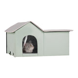 Cat Litter: VEVOR Heated Cat House, Outdoor Kitty Shelter with Adjustable Temperature and Timer, 600D Oxford Cloth Foldable Cat Shelter with Heated Pad  for Winter to Stay Warm and Cozy, Green (Large)