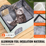Cat Litter: VEVOR Heated Cat House, Outdoor Kitty Shelter with Adjustable Temperature and Timer, 600D Oxford Cloth Foldable Cat Shelter with Heated Pad  for Winter to Stay Warm and Cozy, Green (Large)