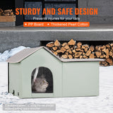 Cat Litter: VEVOR Heated Cat House, Outdoor Kitty Shelter with Adjustable Temperature and Timer, 600D Oxford Cloth Foldable Cat Shelter with Heated Pad  for Winter to Stay Warm and Cozy, Green (Large)