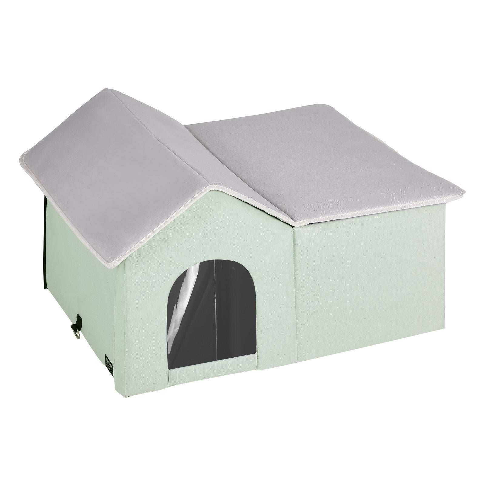Cat Litter: VEVOR Heated Cat House, Outdoor Kitty Shelter with Adjustable Temperature and Timer, 600D Oxford Cloth Foldable Cat Shelter with Heated Pad  for Winter to Stay Warm and Cozy, Green (Large)
