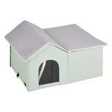 Cat Litter: VEVOR Heated Cat House, Outdoor Kitty Shelter with Adjustable Temperature and Timer, 600D Oxford Cloth Foldable Cat Shelter with Heated Pad  for Winter to Stay Warm and Cozy, Green (Large)
