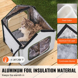 Cat Furniture: VEVOR Elevated Heated Cat House, Outdoor Kitty Shelter with Timer, 600D Oxford Cloth Foldable Cat Shelter with Heated Pad for Winter to Stay Warm and Cozy, Green (Small)