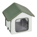 Cat Furniture: VEVOR Elevated Heated Cat House, Outdoor Kitty Shelter with Timer, 600D Oxford Cloth Foldable Cat Shelter with Heated Pad for Winter to Stay Warm and Cozy, Green (Small)