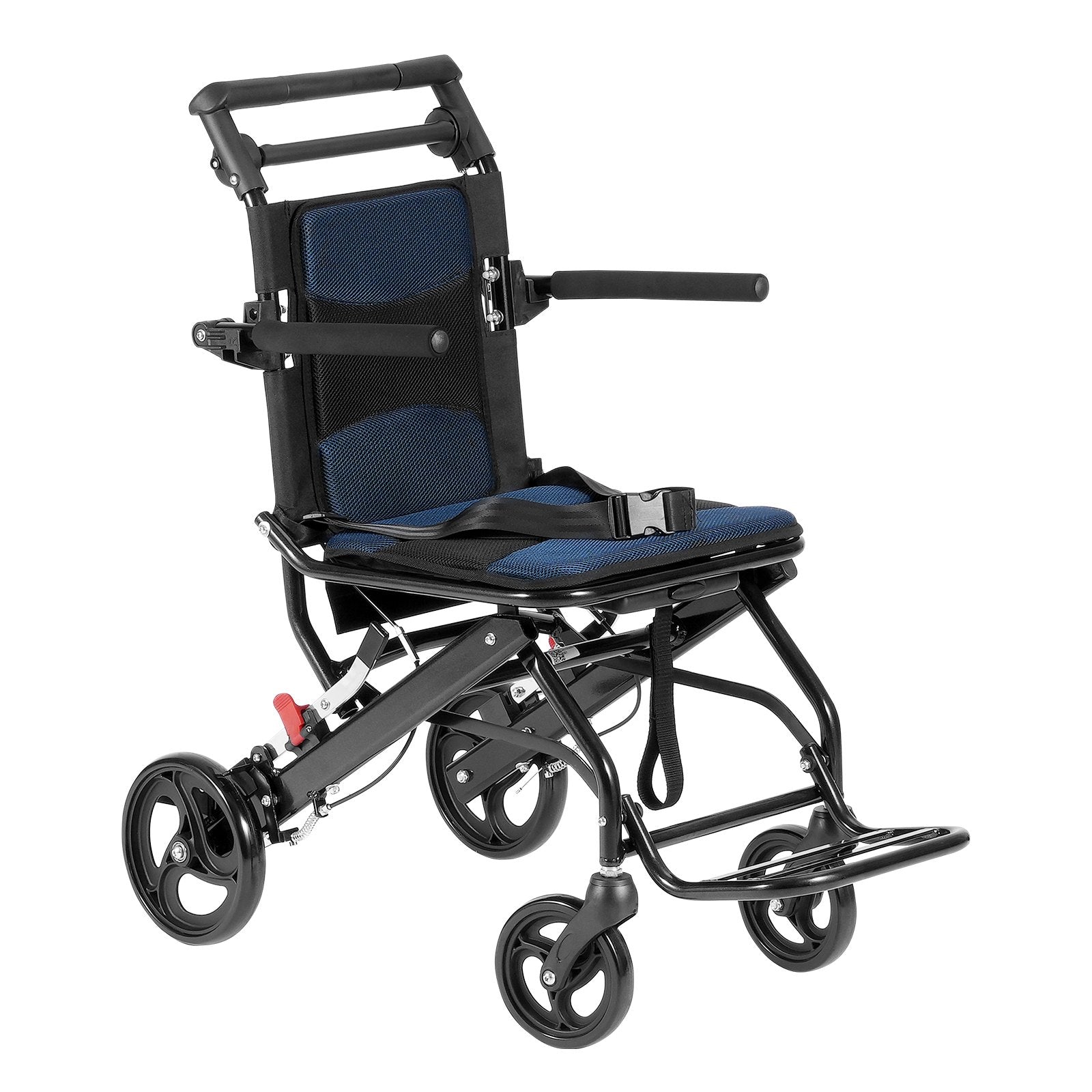 Mobility & Accessibility: VEVOR Wheelchair, Aluminum Alloy Ultra-Lightweight Transport Chair for Adults, Foldable Cabin Wheelchair with Flip-Back Desk-Length Arms, Self-locking Brake, 15.75-Inch Wide Seat, 220lbs Load