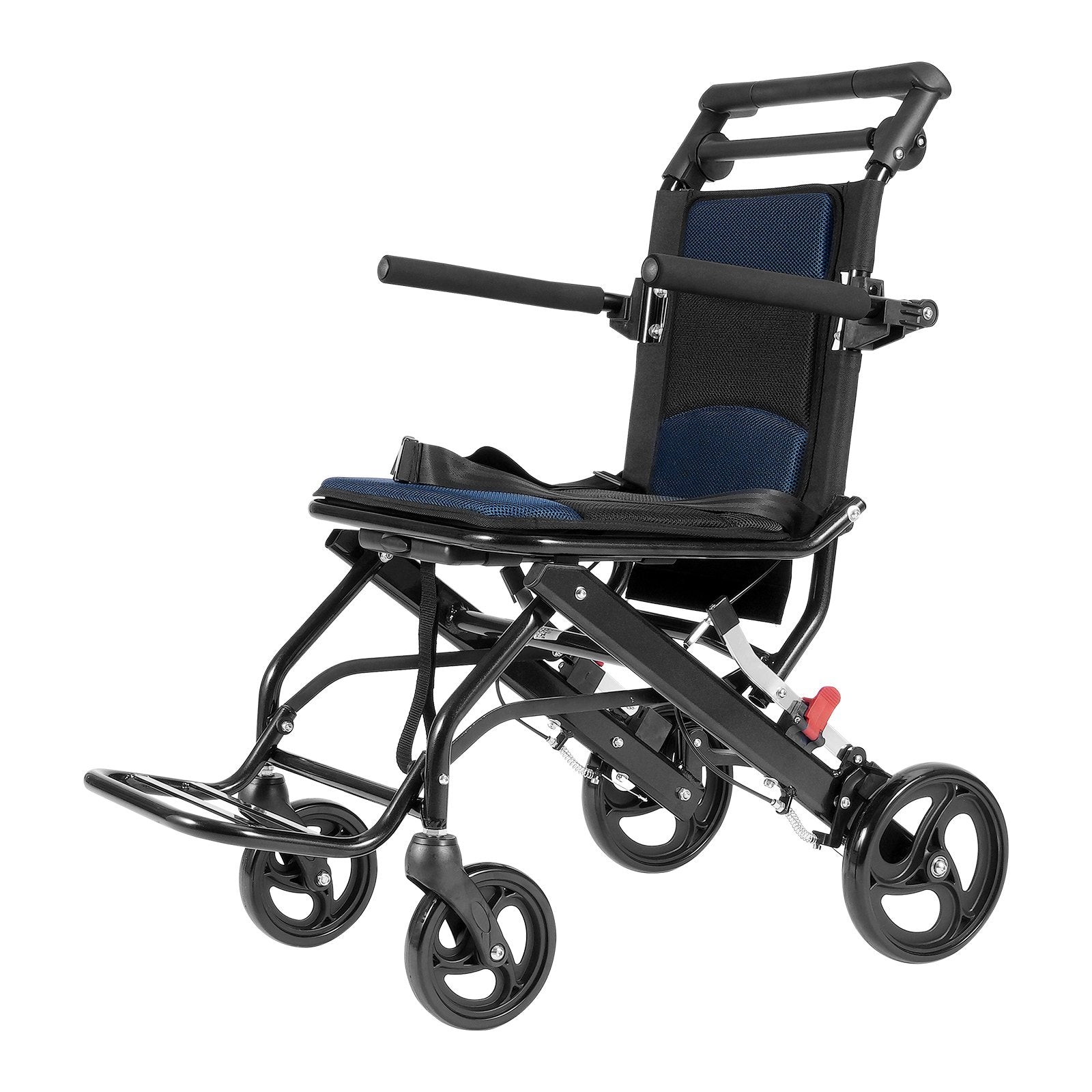 Mobility & Accessibility: VEVOR Wheelchair, Aluminum Alloy Ultra-Lightweight Transport Chair for Adults, Foldable Cabin Wheelchair with Flip-Back Desk-Length Arms, Self-locking Brake, 15.75-Inch Wide Seat, 220lbs Load