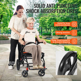 Mobility & Accessibility: VEVOR Wheelchair Aluminum Alloy Transport Chair Foldable 18-In W Seat 220lbs