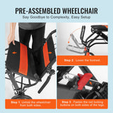 Mobility & Accessibility: VEVOR Wheelchair Aluminum Alloy Transport Chair Foldable 18-In W Seat 220lbs