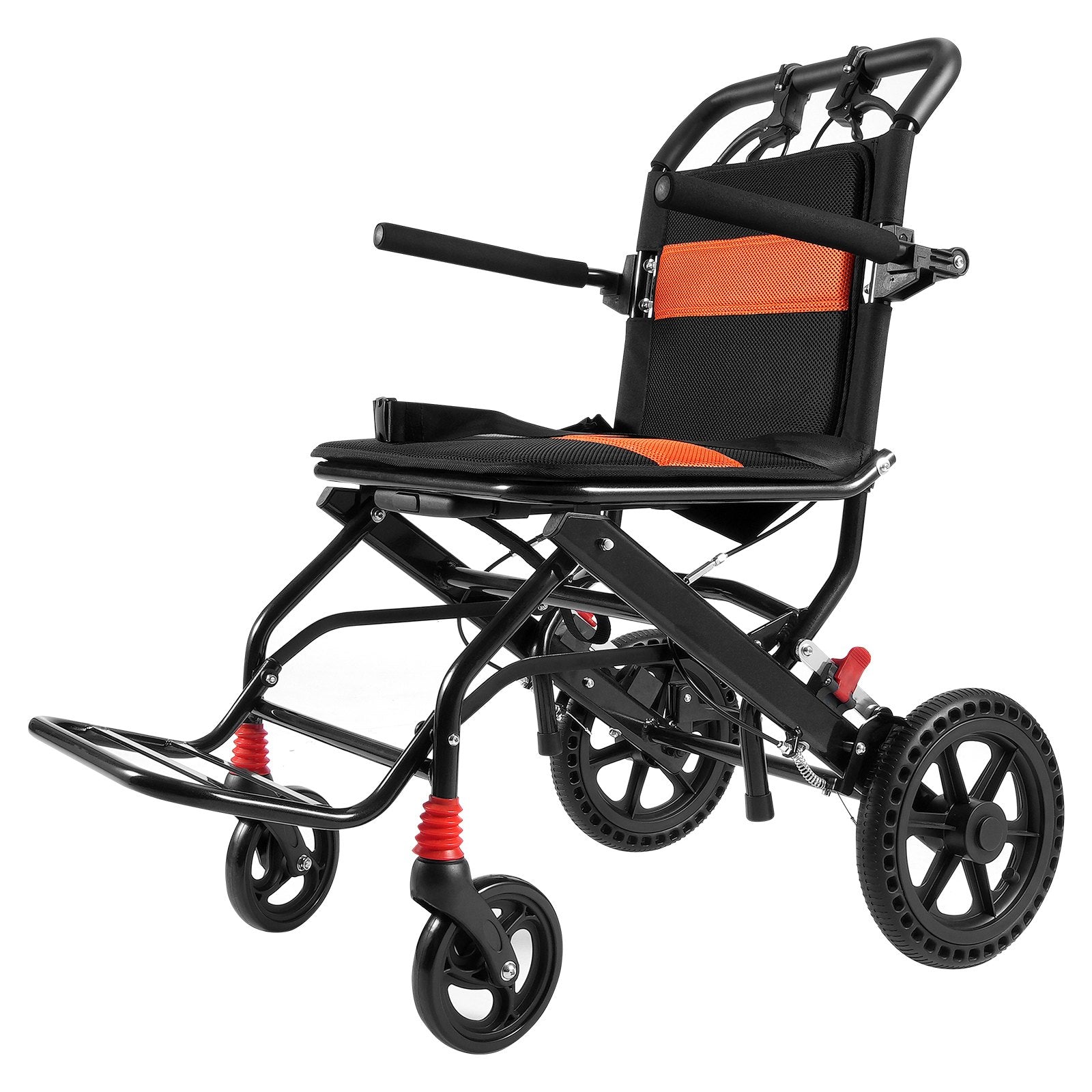 Mobility & Accessibility: VEVOR Wheelchair Aluminum Alloy Transport Chair Foldable 18-In W Seat 220lbs