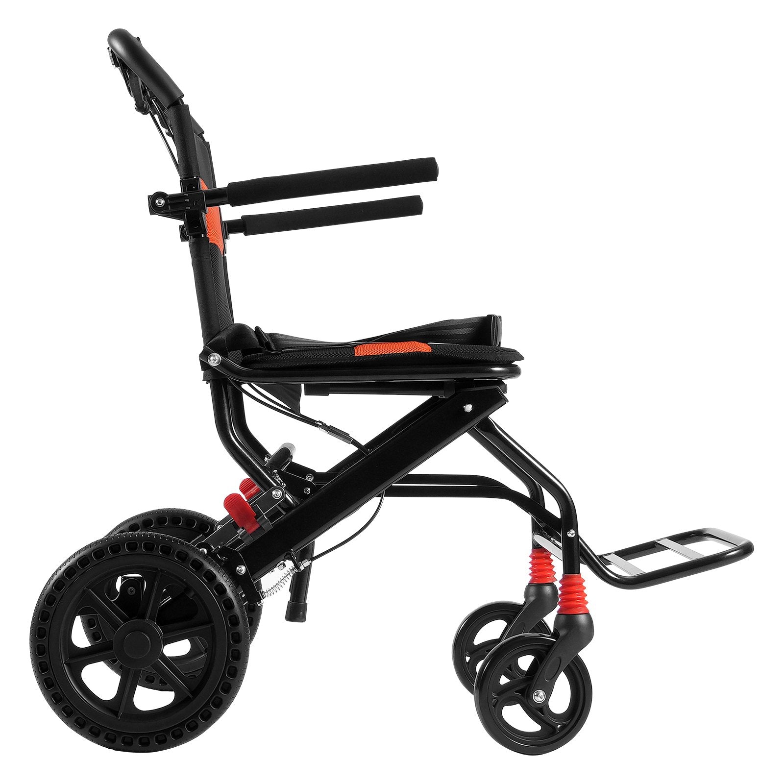 Mobility & Accessibility: VEVOR Wheelchair Aluminum Alloy Transport Chair Foldable 18-In W Seat 220lbs