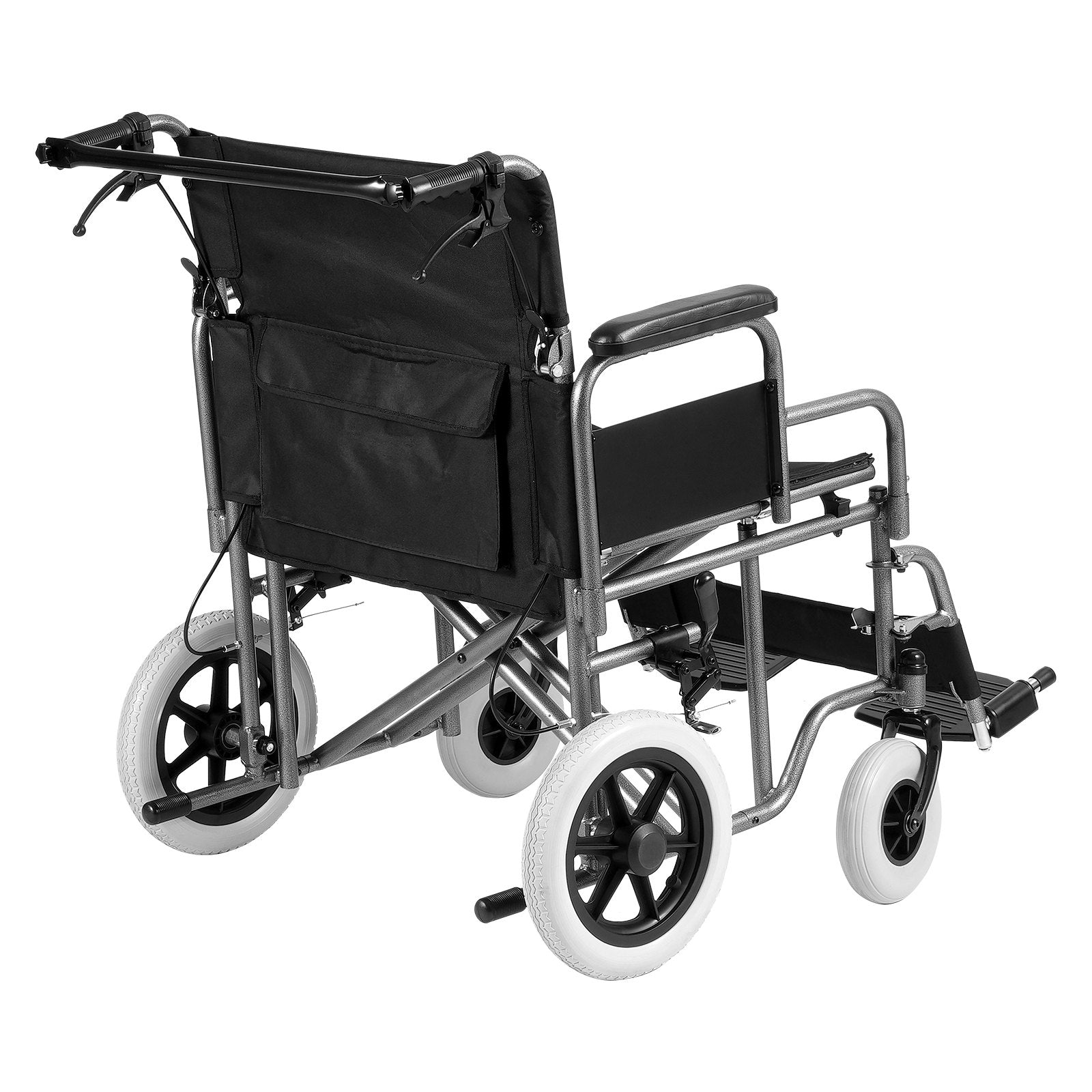 Automotive Parts: VEVOR Wheelchair Steel Transport Chair Foldable Wheelchair 24-In W Seat 300lbs
