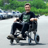 Automotive Parts: VEVOR Wheelchair Steel Transport Chair Foldable Wheelchair 24-In W Seat 300lbs