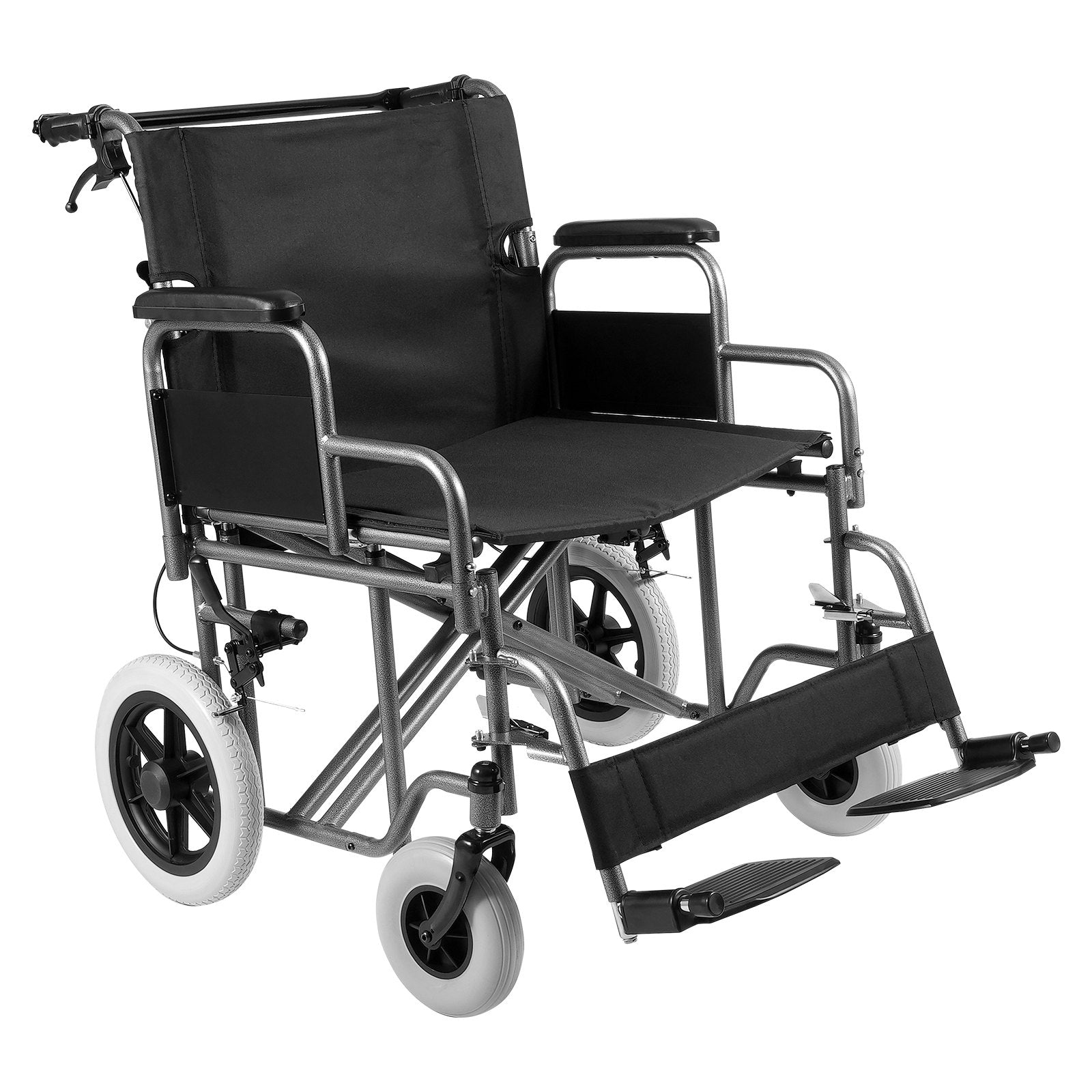 Automotive Parts: VEVOR Wheelchair Steel Transport Chair Foldable Wheelchair 24-In W Seat 300lbs
