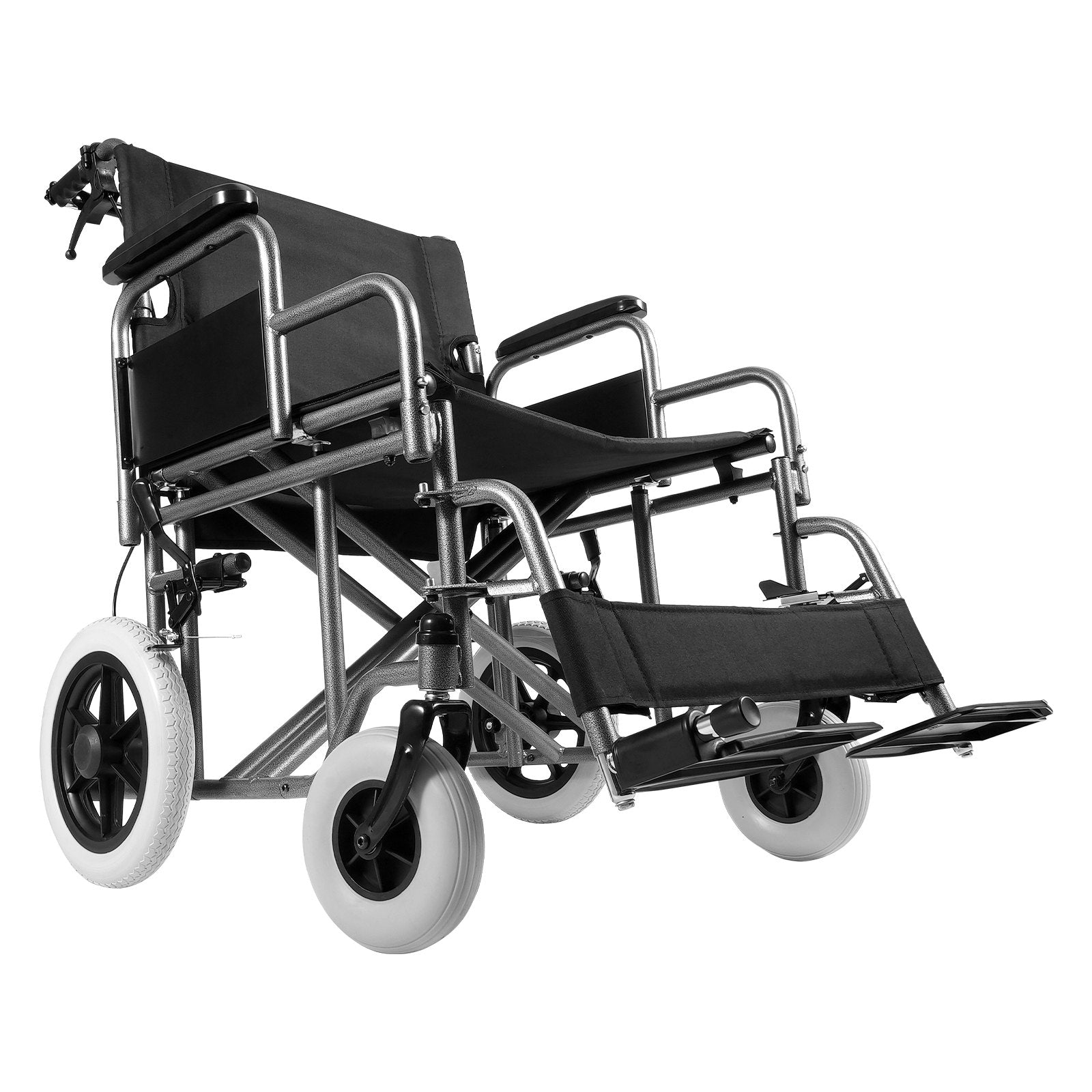 Automotive Parts: VEVOR Wheelchair Steel Transport Chair Foldable Wheelchair 24-In W Seat 300lbs