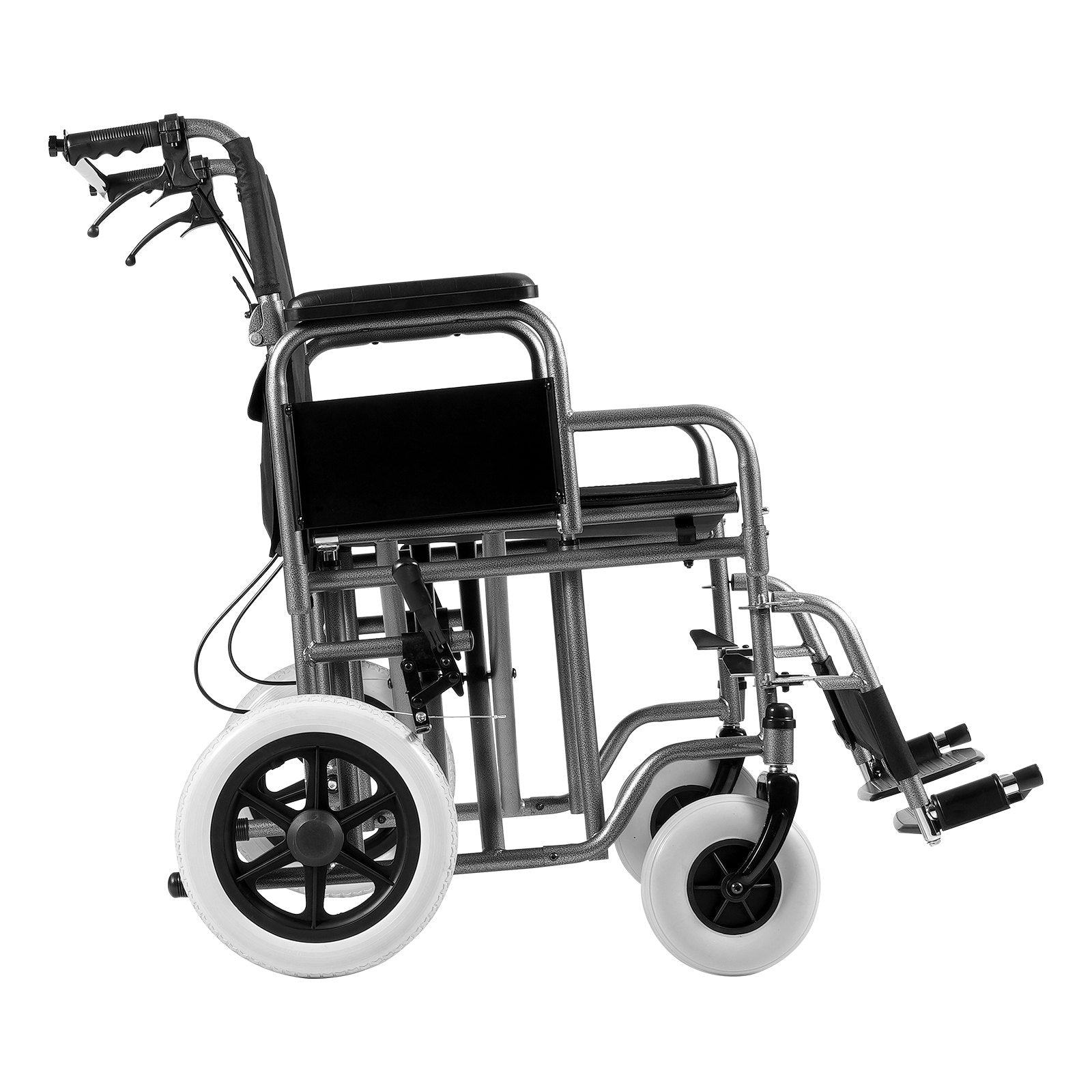 Automotive Parts: VEVOR Wheelchair Steel Transport Chair Foldable Wheelchair 24-In W Seat 300lbs