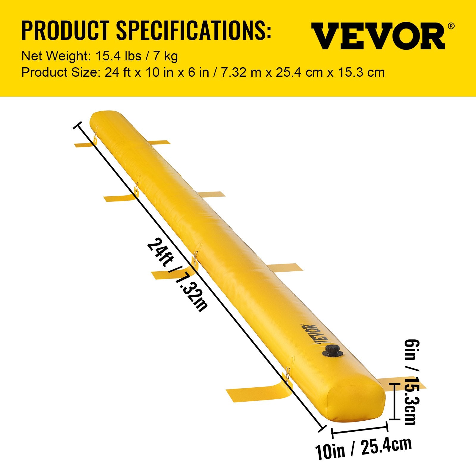 Traffic Control & Parking Tools: VEVOR Flood Barrier Hydro Barrier 24' Length x 6