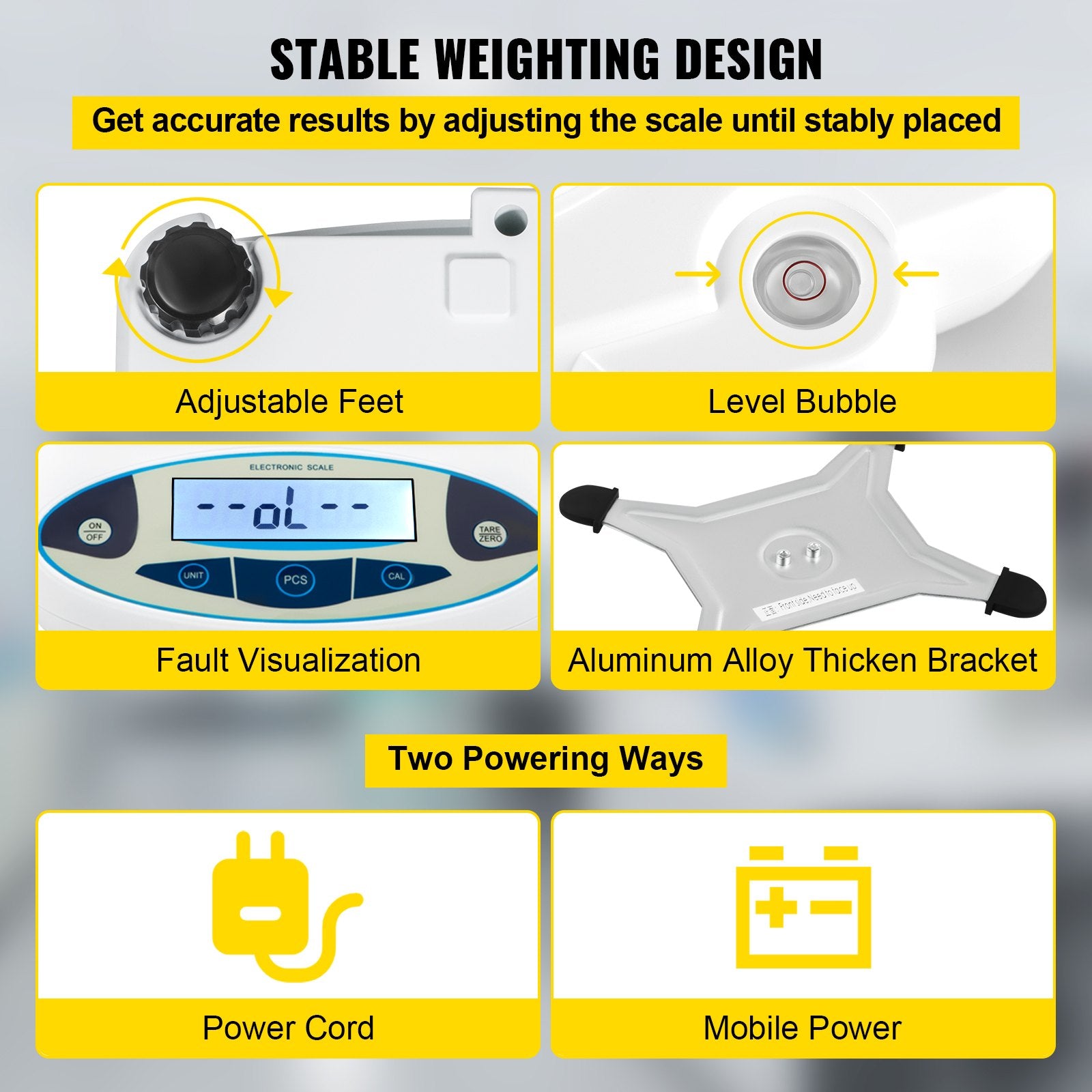 Measuring Tools & Sensors: VEVOR Lab Analytical Balance Digital Precision Scale 5000gx0.01g High Precision