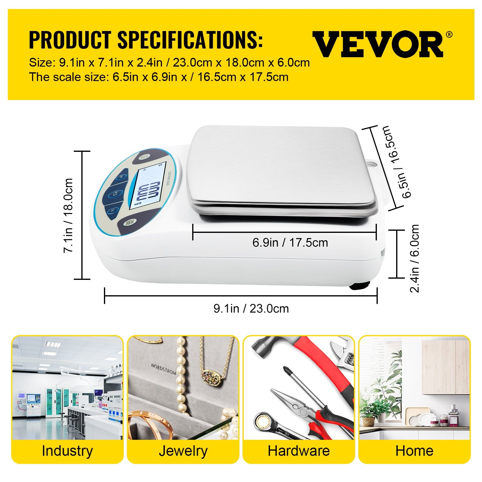 Measuring Tools & Sensors: VEVOR Lab Analytical Balance Digital Precision Scale 5000gx0.01g High Precision