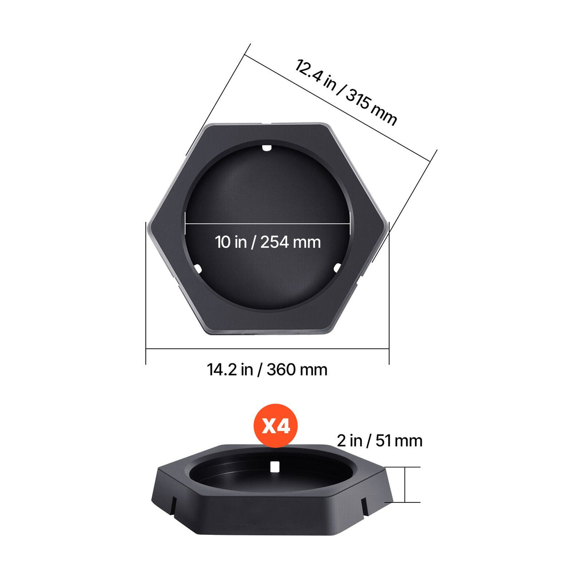 RV Leveling Pads, 4-Pack Rubber Trailer Jack Pads, Each with 5000 lbs Capacity, Jack Stabilizer Padding with Large Surface Area, Ideal for 10" Round Feet, 5th Wheels Class A/C Motorhomes Camper