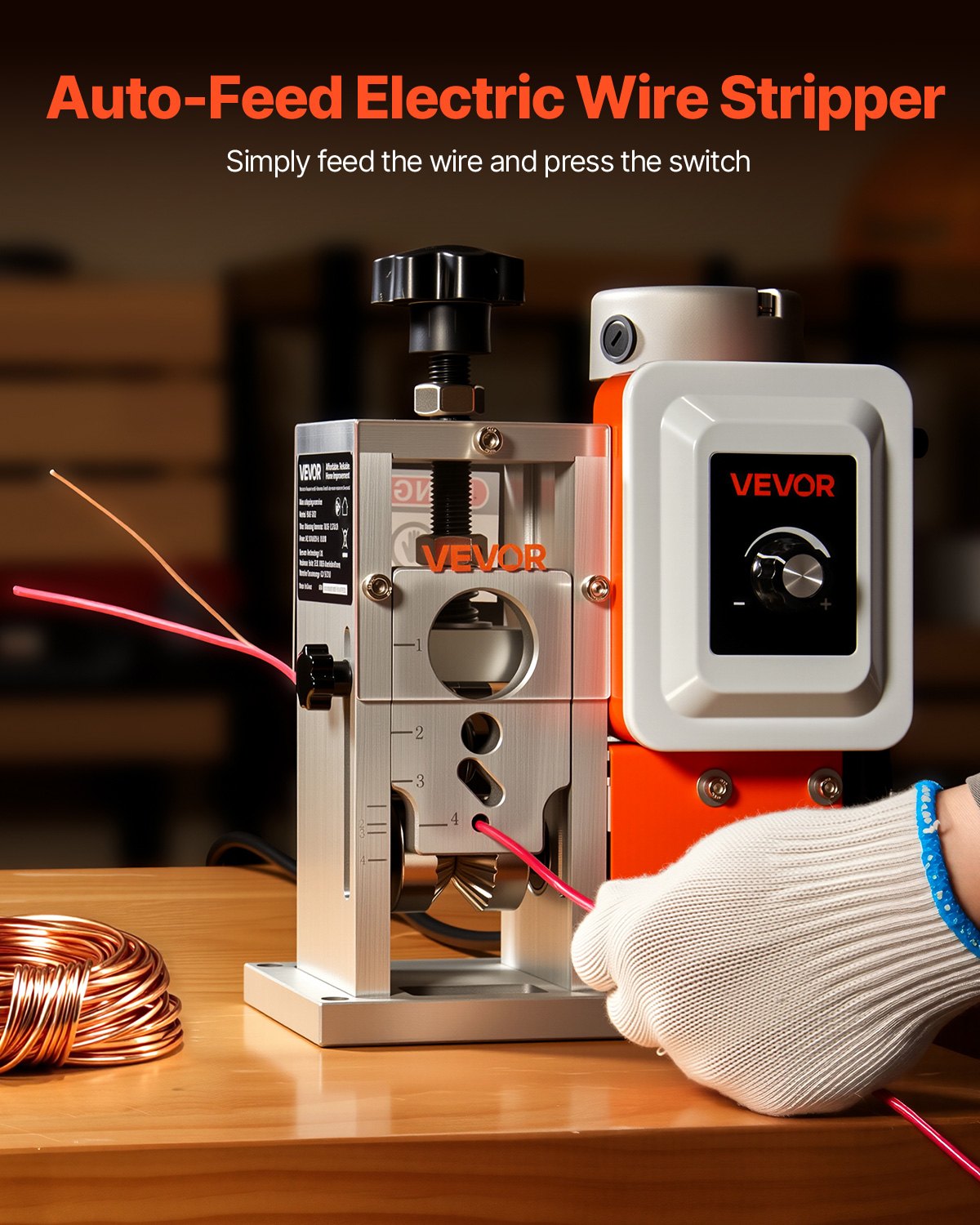Gardening Tools: VEVOR Electric Wire Stripping Machine, 1.5-40 mm, 400W Automatic Motorized Cable Stripper, 9.84 IPS (15 m/min) Wire Peeler with Alloy Blades, V-Shaped Rollers, Cooling Fan, for Scrap Copper Recycling