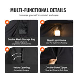 Canopies & Gazebos: VEVOR 3 Doors Bed Tent Breathable Tent 70% Blackout with 9.5 mm Fiber Poles