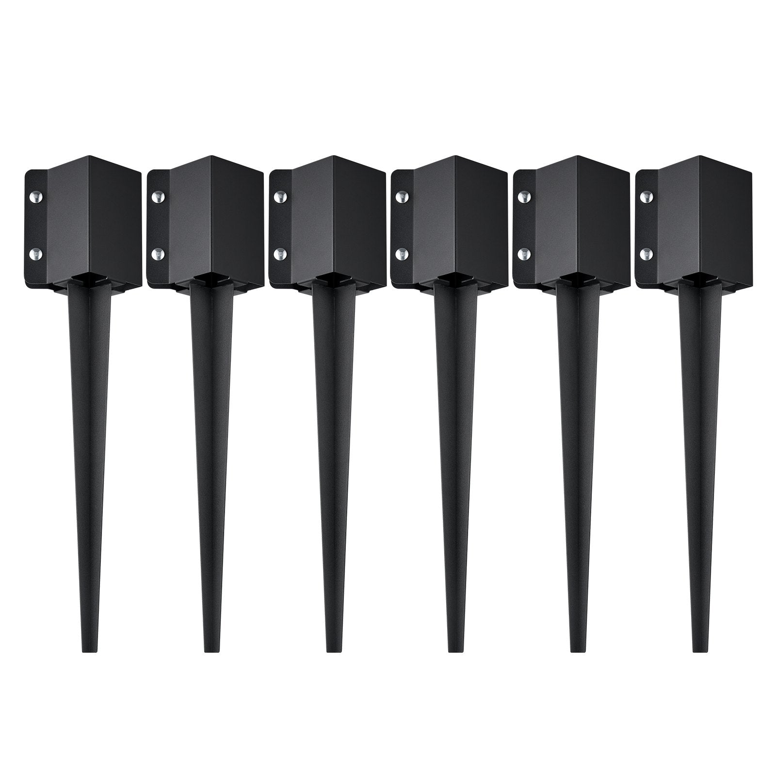 Fencing: VEVOR Fence Post Anchor Ground Spike 6 Pack 24 x 4 x 4 In Metal Fence Stakes