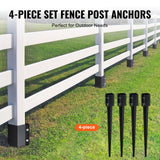 Fencing: VEVOR Fence Post Anchor Ground Spike 4 Pack 36 x 4 x 4 In Metal Fence Stakes