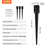 Fencing: VEVOR Fence Post Anchor Ground Spike 4 Pack 36 x 4 x 4 In Metal Fence Stakes