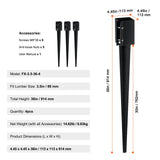 Fencing: VEVOR Fence Post Anchor Ground Spike 4 Pack 36 x 4 x 4 In Metal Fence Stakes