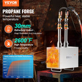 BBQ Tools: VEVOR Portable Propane Forge 2 Burner Farrier Forge Knife Metal Square