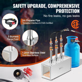 Fire Pit Accessories: VEVOR Portable Propane Forge, 3 Burner Farrier Forge, 2600℉ Tool and Knife Making Blacksmithing Gas Forge, Large Capacity Square Stainless Steel Gas Forging Tools and Equipment for Metal Forging