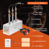Fire Pit Accessories: VEVOR Portable Propane Forge, 3 Burner Farrier Forge, 2600℉ Tool and Knife Making Blacksmithing Gas Forge, Large Capacity Square Stainless Steel Gas Forging Tools and Equipment for Metal Forging