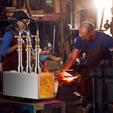 Fire Pit Accessories: VEVOR Portable Propane Forge, 3 Burner Farrier Forge, 2600℉ Tool and Knife Making Blacksmithing Gas Forge, Large Capacity Square Stainless Steel Gas Forging Tools and Equipment for Metal Forging