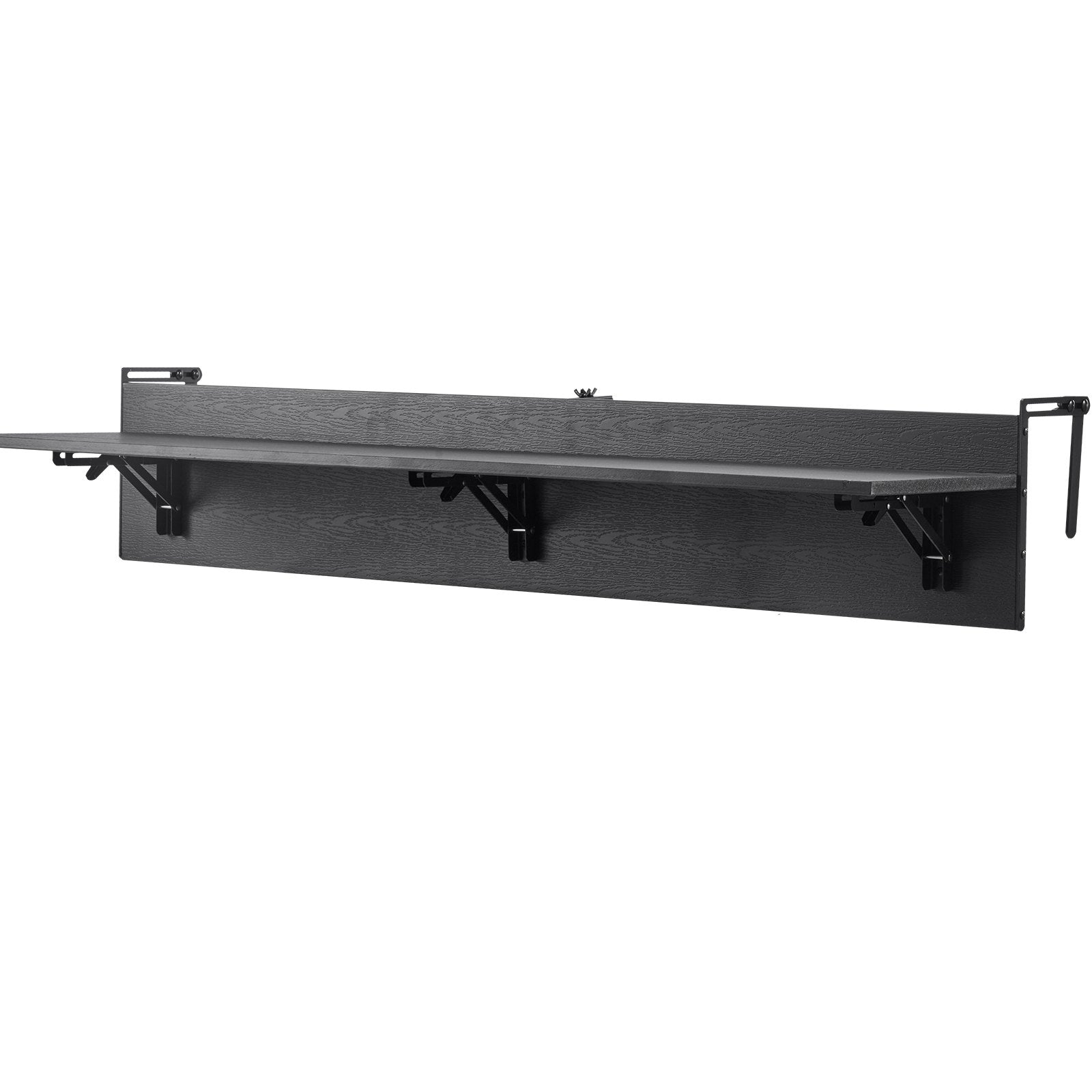 Balcony Hanging Table, 12 x 48 in Folding Balcony Railing Table, Outdoor Balcony Bar Table for Railings, 50 lbs Loading, Fit Railing from 1" to 4.3", Serving Table for Patio & Deck
