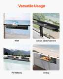 Shipping Supplies: VEVOR Balcony Hanging Table, 12 x 48 in Folding Balcony Railing Table, Outdoor Balcony Bar Table for Railings, 50 lbs Loading, Fit Railing from 1" to 4.3", Serving Table for Patio & Deck