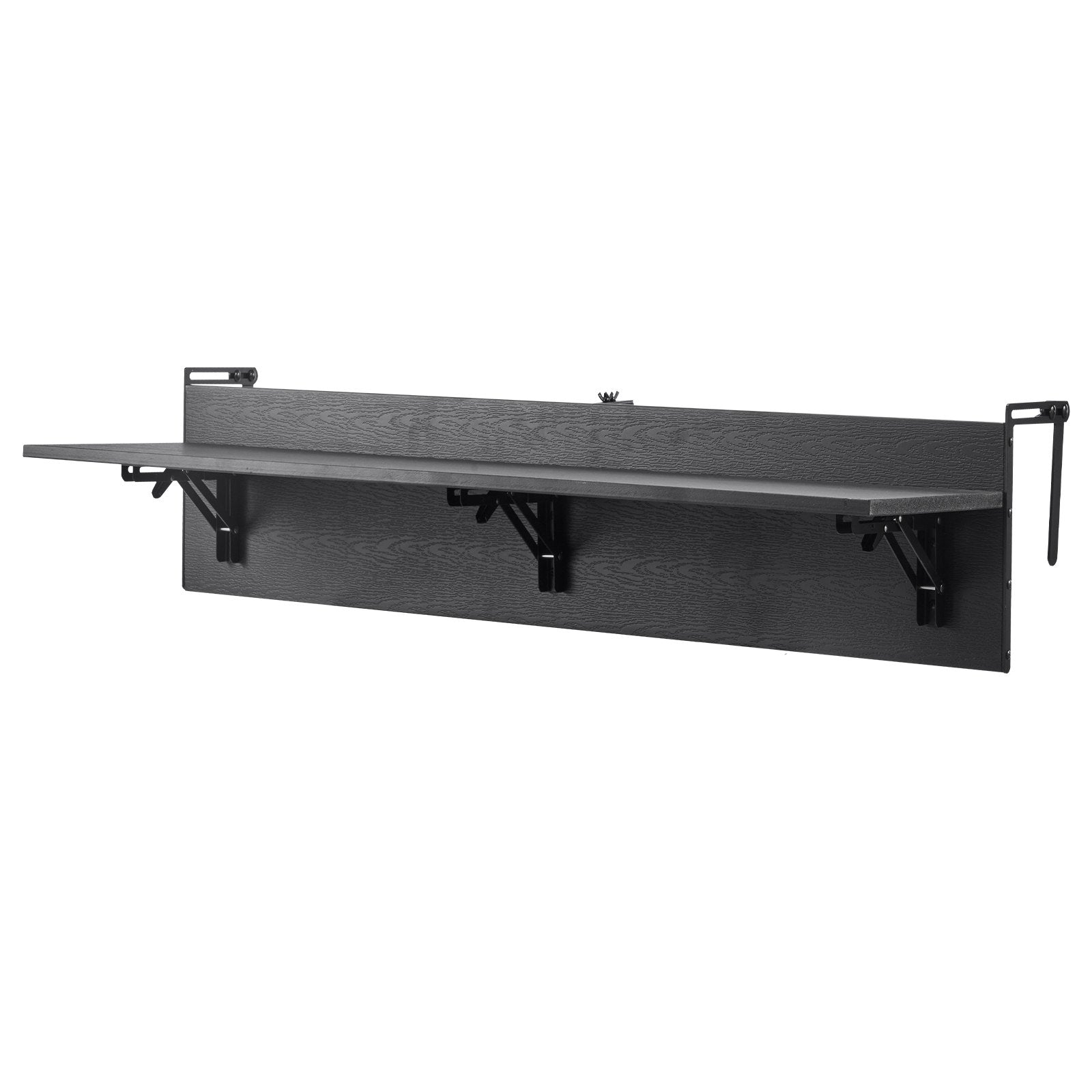 Balcony Hanging Table, 12 x 48 in Folding Balcony Railing Table, Outdoor Balcony Bar Table for Railings, 50 lbs Loading, Fit Railing from 1" to 4.3", Serving Table for Patio & Deck