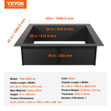 Canopies & Gazebos: VEVOR Fire Pit Ring, 42x42 in Outer/36x36 in Inner Diameter, 10inch Height Square Fire Pit Insert, Heavy Duty Carbon Steel Liner DIY Campfire Ring above or In-Ground, for Outdoor Camping, Bonfires