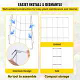 Gardening Tools: VEVOR Tomato Cages, 30 x 30 x 117 cm, 5 Packs Square Plant Support Cages, Silver PVC-Coated Steel Tomato Towers for Climbing Vegetables, Plants, Flowers, Fruits