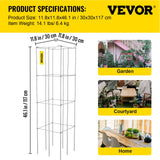 Gardening Tools: VEVOR Tomato Cages, 30 x 30 x 117 cm, 5 Packs Square Plant Support Cages, Silver PVC-Coated Steel Tomato Towers for Climbing Vegetables, Plants, Flowers, Fruits
