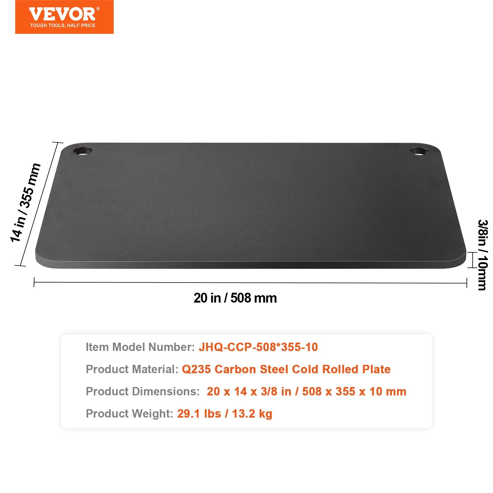 Kitchen & Bathroom DIY: VEVOR Pizza Steel, 20" x 14" x 3/8" Pizza Steel Plate for Oven, Pre-Seasoned Carbon Steel Pizza Baking Stone with 20X Higher Conductivity, Heavy Duty Rustproof Pizza Pan for Outdoor Grill, Indoor Oven