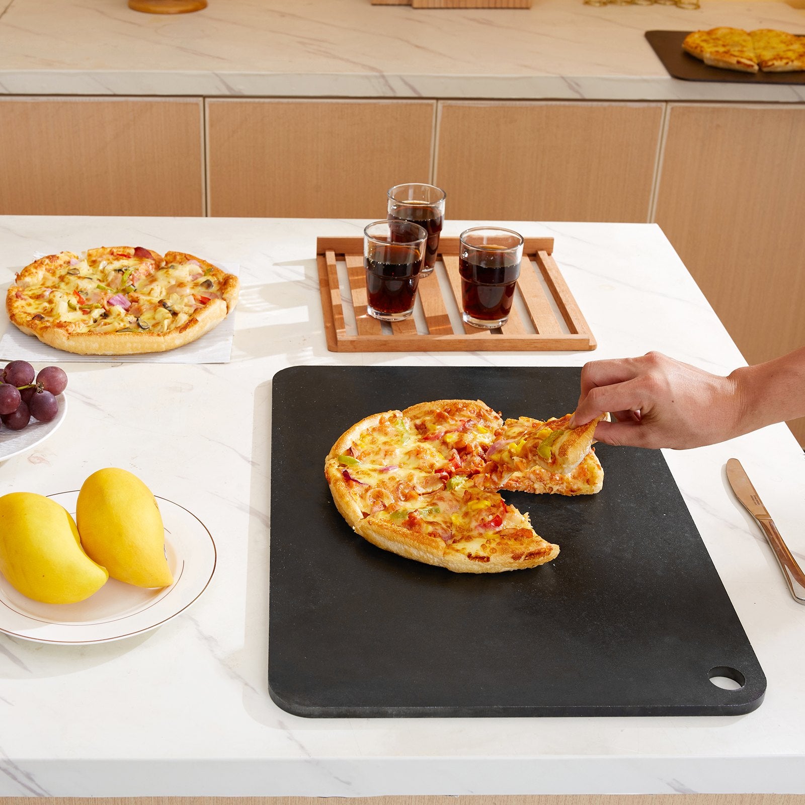 Kitchen & Bathroom DIY: VEVOR Pizza Steel, 20" x 14" x 3/8" Pizza Steel Plate for Oven, Pre-Seasoned Carbon Steel Pizza Baking Stone with 20X Higher Conductivity, Heavy Duty Rustproof Pizza Pan for Outdoor Grill, Indoor Oven