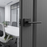 Door Hardware: VEVOR Passage Door Handle, 1 Pack Matte Black Door Lever, Left or Right Handing Reversible Lever Non-Locking, Rotation to Open, Square Interior Door Handles for Hallways, Closets, Meeting Spaces