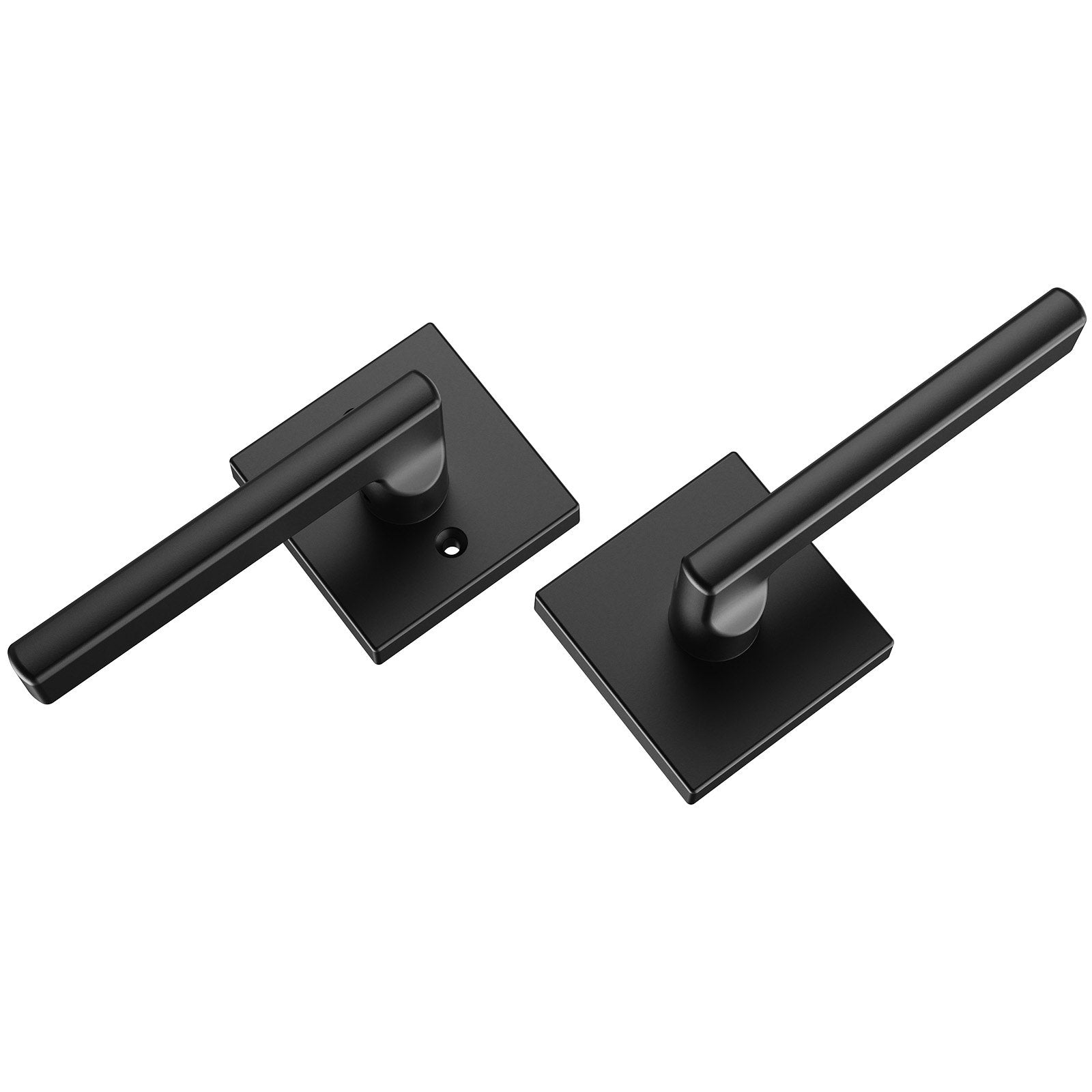 Door Hardware: VEVOR Passage Door Handle, 1 Pack Matte Black Door Lever, Left or Right Handing Reversible Lever Non-Locking, Rotation to Open, Square Interior Door Handles for Hallways, Closets, Meeting Spaces