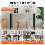 Table Tops & Bases: VEVOR 711.2MM Adjustable Furniture Legs, Square Reinforced Steel Office Table legs Set of 2 for DIY, Max Load 453.6KG Heavy Duty Desk Legs, Quick Instalation & Rich Accessories Legs Black