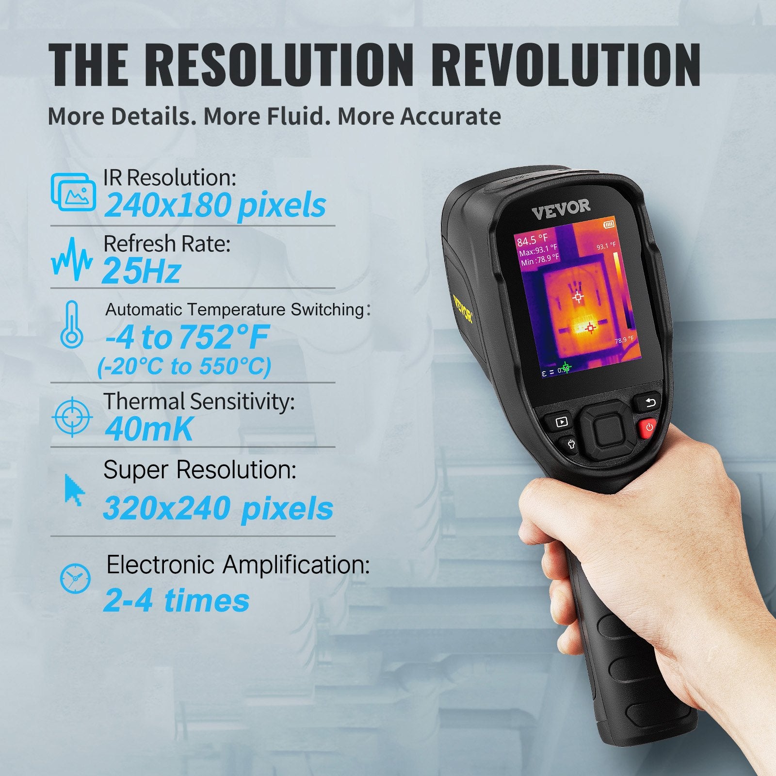 Infrared Thermal Imager Thermal Camera IR Resolution 240x180 2.8" LCD Screen