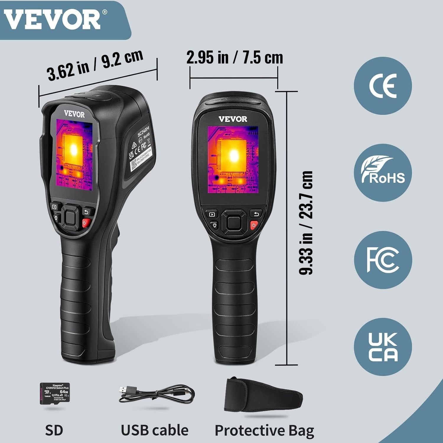 Infrared Thermal Imager Visible Light Camera 2MP IR Resolution 240x180