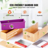 Food Storage: VEVOR Soap Making Kit, Bamboo Cutting Box and Inner Box with Silicone Mold, Stainless Steel Straight Cutter and Wavy Cutter, 100 Bags and 105 Stickers, Soap Making Supplies DIY Kits for Adults