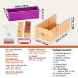Food Storage: VEVOR Soap Making Kit, Bamboo Cutting Box and Inner Box with Silicone Mold, Stainless Steel Straight Cutter and Wavy Cutter, 100 Bags and 105 Stickers, Soap Making Supplies DIY Kits for Adults