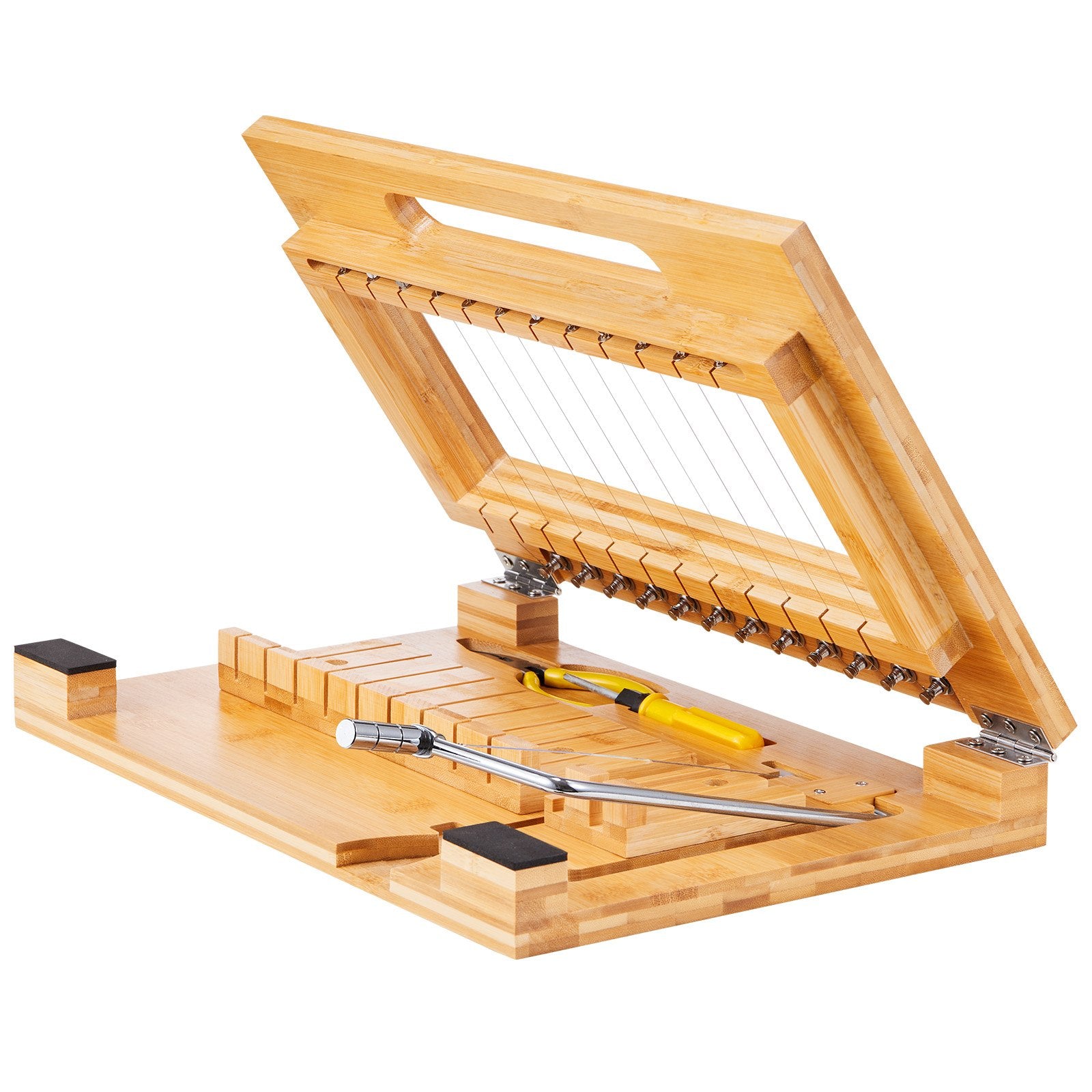 Kitchen & Bathroom DIY: VEVOR Soap Cutter, Cut 1-12 Bars, Precisely and Accurately Cut 1 Inch Bars, Bamboo Soap Slicer With Steel Wire, Multi Handmade Soap Wire Cutter for Loaf Candles Cheese Butter DIY Making Tool