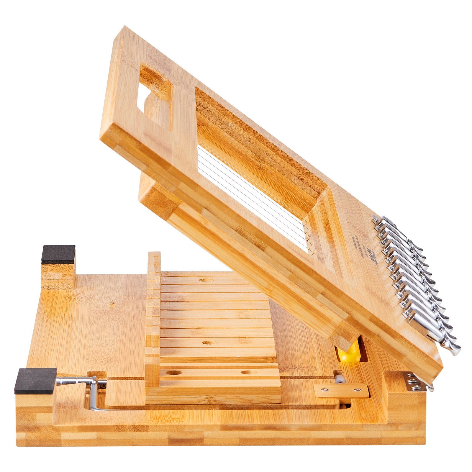Kitchen & Bathroom DIY: VEVOR Soap Cutter, Cut 1-12 Bars, Precisely and Accurately Cut 1 Inch Bars, Bamboo Soap Slicer With Steel Wire, Multi Handmade Soap Wire Cutter for Loaf Candles Cheese Butter DIY Making Tool
